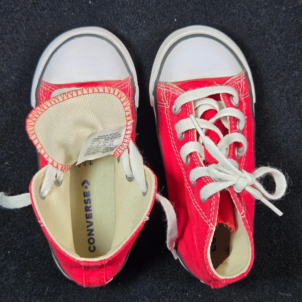 Converse Chuck Taylor All Star Red High Top Sneakers Kids Infant Size 9 7J232